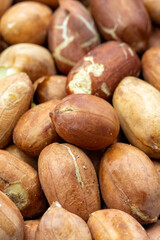 Close-up peanuts. food background. Snack Fresh Nuts. Story format