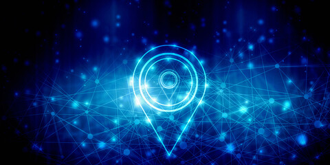 Fototapeta premium 2d rendering Red map pointer 