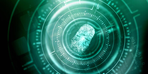 Fingerprint Scanning Technology Concept 2d Illustration