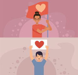 woman and man activists