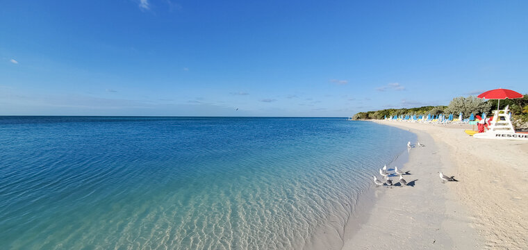 Paradise beach in Nassau, Bahamas