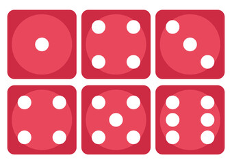 Dice icon. Craps. Six dice set. Vector illustration