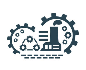 Vector icon, factory logo, factory logo. Industrial facility. metallurgy