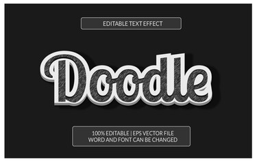 doodle cartoon and pen text effect