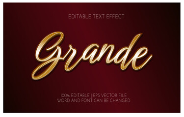 golden and glow grande text effect