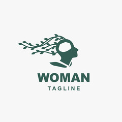 woman nature minimalis logo for brand and company