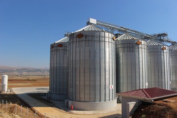 grain silos in the field
