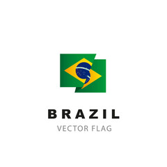 Brazil flag. Vector illustration isolated on white background.