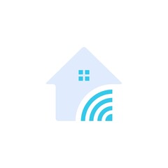 smart home IoT wi-fi flat style graphic design vector