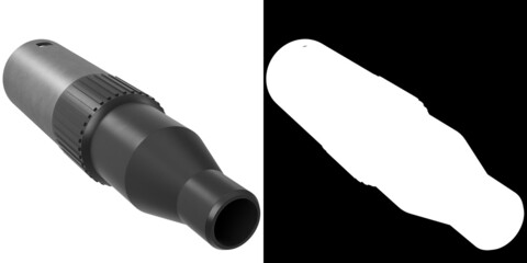 3D rendering illustration of a male XLR audio connector