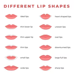 Fotobehang Set of different lip shapes. © subkontr