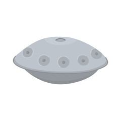 Hang drum. Traditional folk handpan musical instrument. Ethnic hand pan percussion music instrument. Vector colored flat style illustration isolated on white.