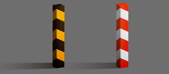 Speed bump Barricade safety barrier construction.Work safety barrier. Road accident, Detour obstacles.
