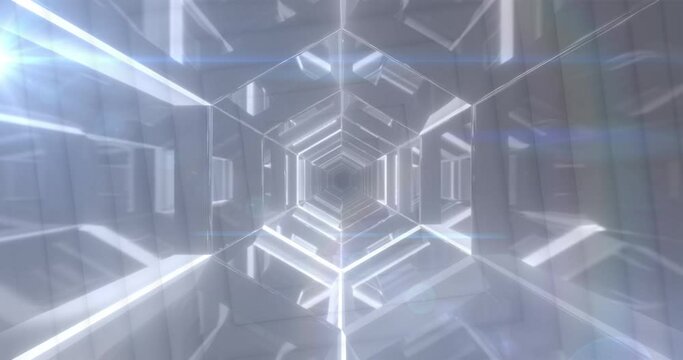 Animation of squares over digital tunnel