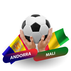 Soccer football competition match, national teams andorra vs mali
