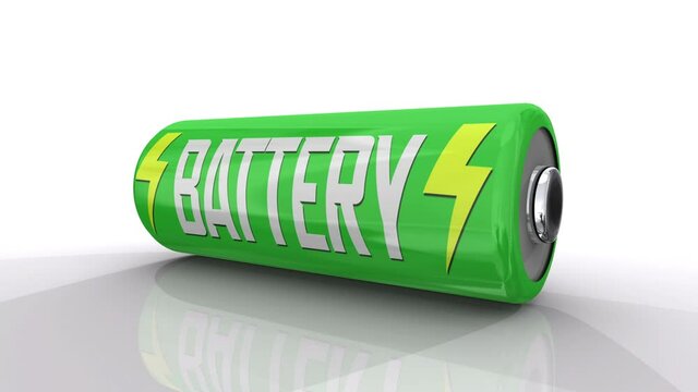 Battery Green Power Energy Electricity Storage Double A 3d Animation