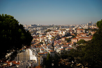 Naklejka premium View from Castelo de S. Jorge in Lisbon on a sunny day in autumn 