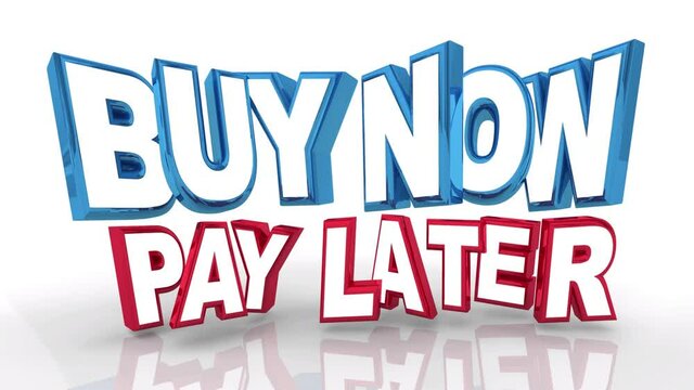 Buy Now Pay Later Sale Credit Interest Free Loan Offer Deal 3d Animation