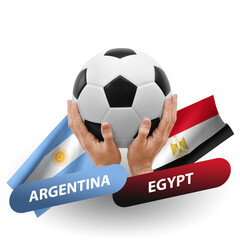Soccer football competition match, national teams argentina vs egypt