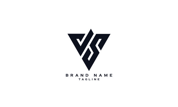 JS, SJ, Abstract initial monogram letter alphabet logo design