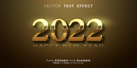 editable text number happy new year 2022 luxury gold design