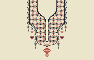 Traditional Palestinian Embroidery NecklineDesign.