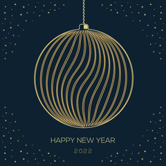 New Year greeting card design template. Vector illustration.