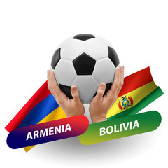 Soccer football competition match, national teams armenia vs bolivia