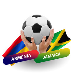 Soccer football competition match, national teams armenia vs jamaica