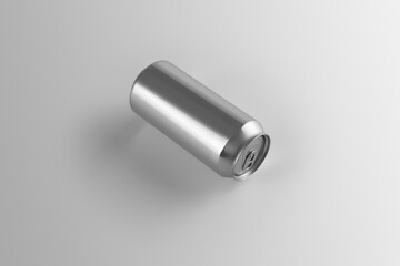 Blank beer can, isometric view, on a white background, craft beer mockup templates, with empty space to place your label or design