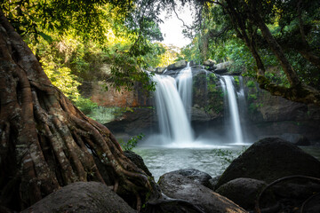 Waterfall in Khao Yai national park.Thailand