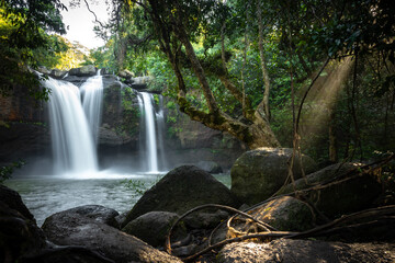 Waterfall in Khao Yai national park.Thailand