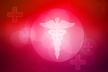 2d illustration medical health care symbols futuristic background

