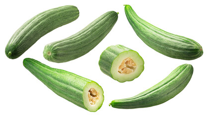 Armenian striped cucumber (Cucumis melo var. flexuosus) isolated