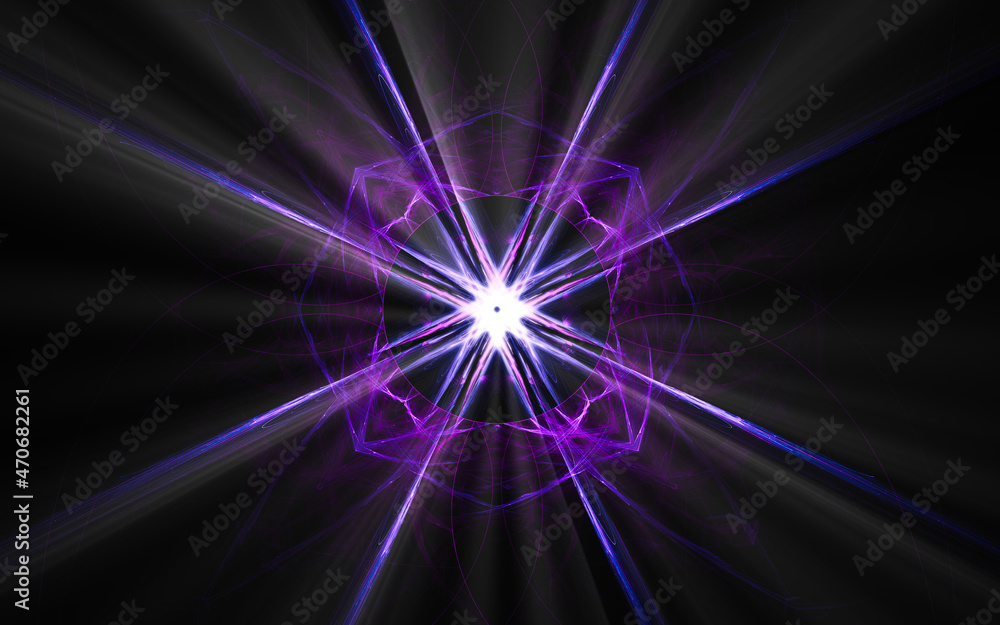 Poster abstract illustration computer render background image fantastic star with rays for web design and g