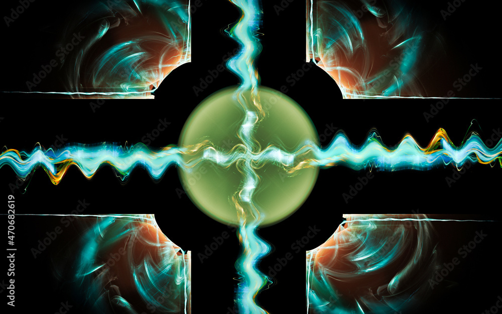 Poster digital illustration abstract image generated fractal background image wallpaper pattern of various 