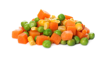 Mix of fresh vegetables on white background
