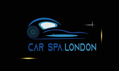 Car Spa london colorful logo design.