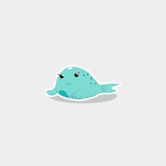 Sticker with cute seal