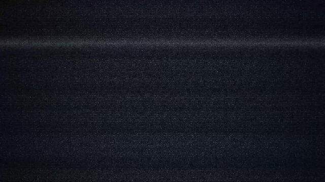 TV test pattern is distorted and noisy. Loss of TV signal. White stripes on a black background.