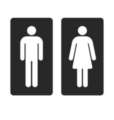 classic restroom toilet symbols inverted