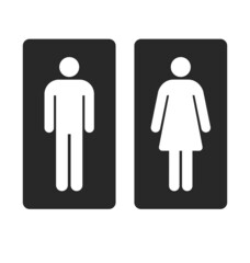 classic restroom toilet symbols inverted