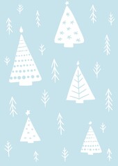 set of christmas trees, christmas trees pattern
