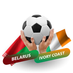 Soccer football competition match, national teams belarus vs ivory coast