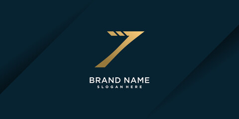 Logo icon with number seven with creative concept Premium Vector part 4