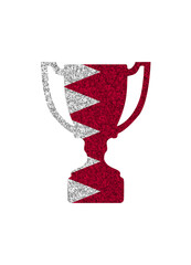 Winner cup silhouette in colors of national flag. Bahrain