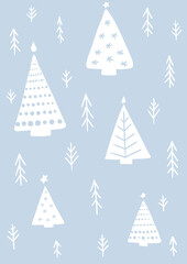 set of christmas trees, christmas trees pattern
