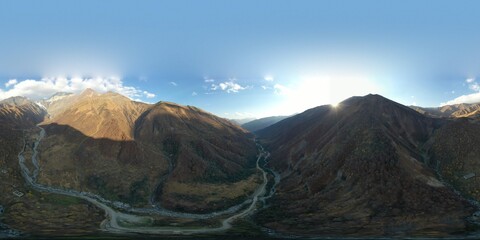 360 panorama of the gorge in the mountain range