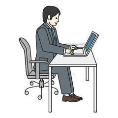 PCを操作するビジネスパーソン