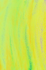 Abstract green-yellow background. Rough texture lines on a light background. Vertical lines. Pastel drawing.